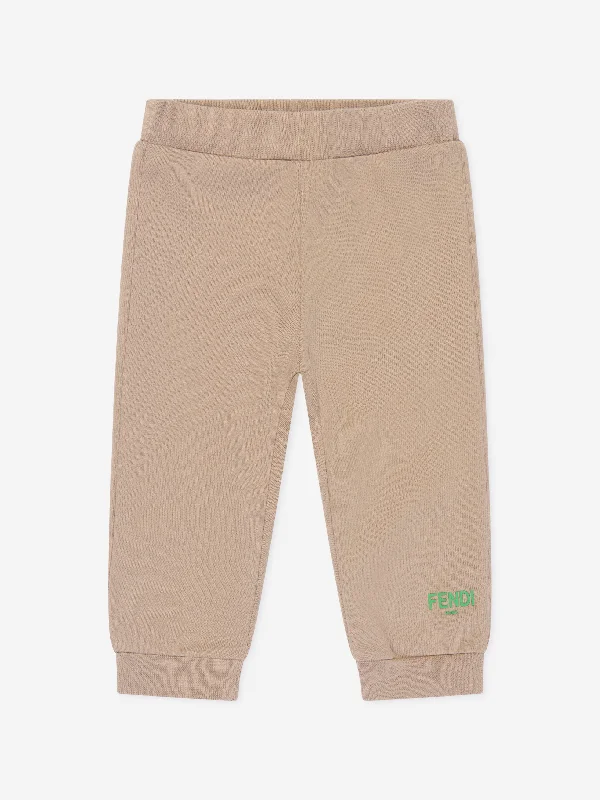 Fendi Baby Logo Joggers in Beige