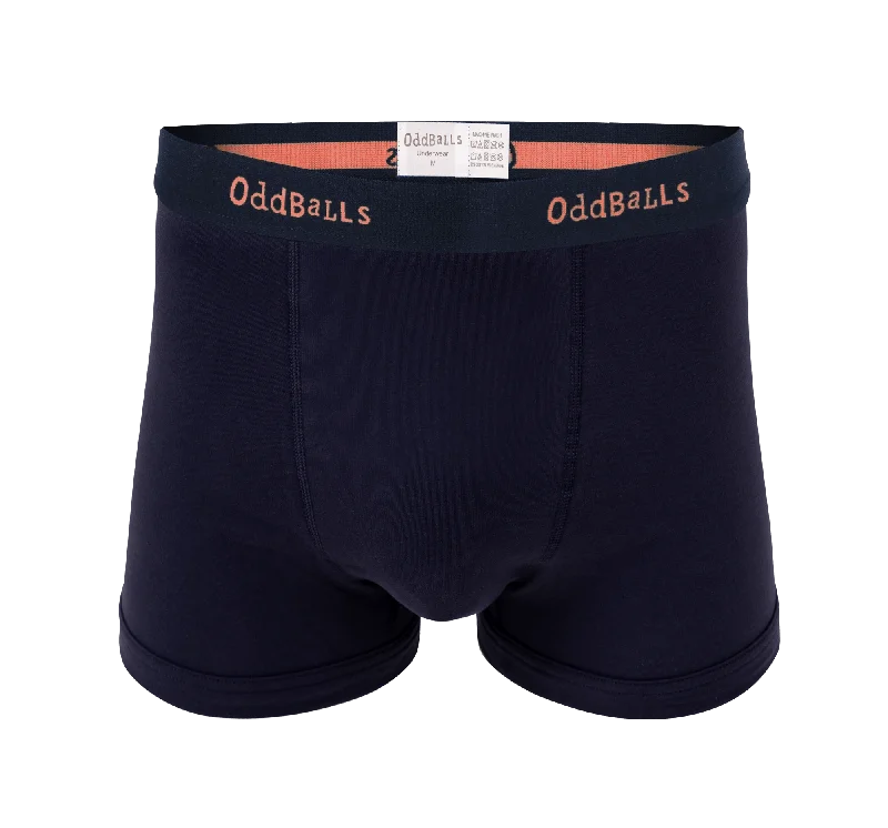 Navy/Peach - Mens Boxer Shorts