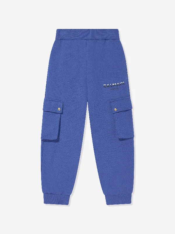 Balmain Boys Cargo Joggers in Blue