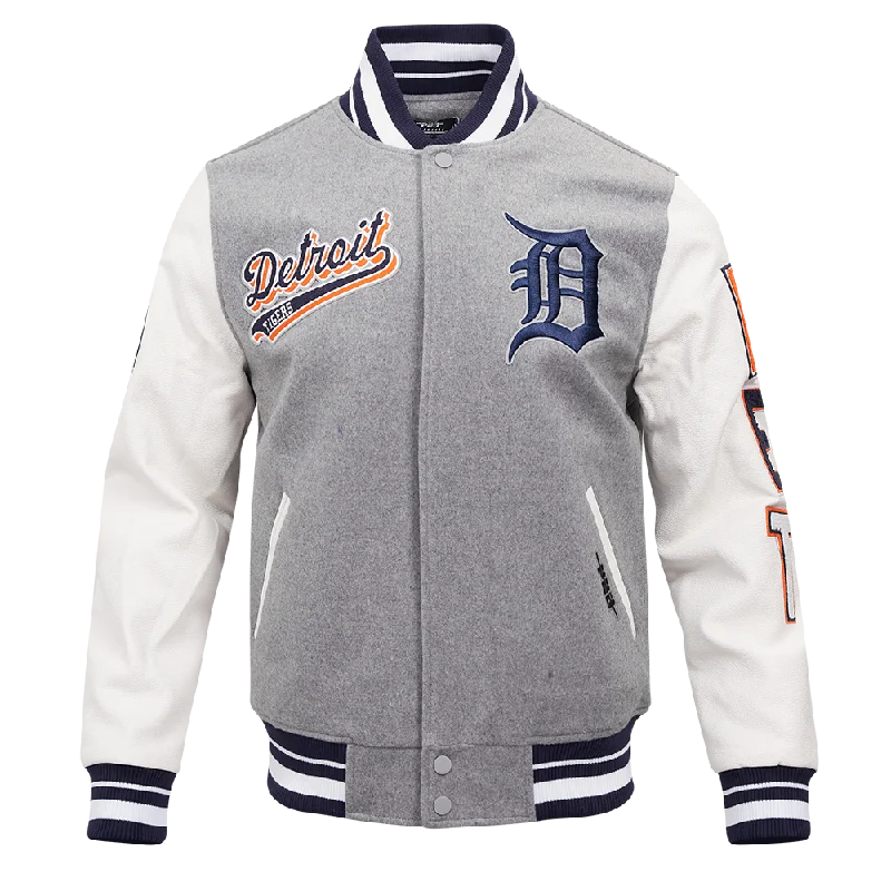 MLB DETROIT TIGERS SCRIPT TAIL MEN'S RIB WOOL VARSITY (HEATHER GREY/WHITE/MIDNIGHT NAVY)