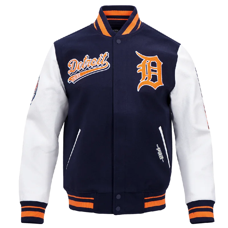 MLB DETROIT TIGERS SCRIPT TAIL MEN'S RIB WOOL VARSITY (MIDNIGHT NAVY/ORANGE/MIDNIGHT NAVY)