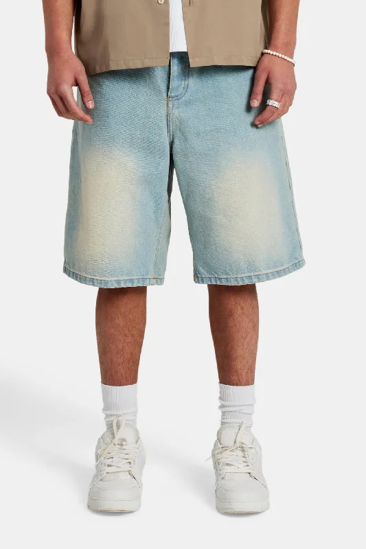 Denim Bermuda Jorts - Bleach Wash