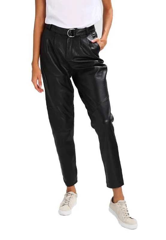 Koza Leathers Women's Real Lambskin Leather Capri Pant WP049