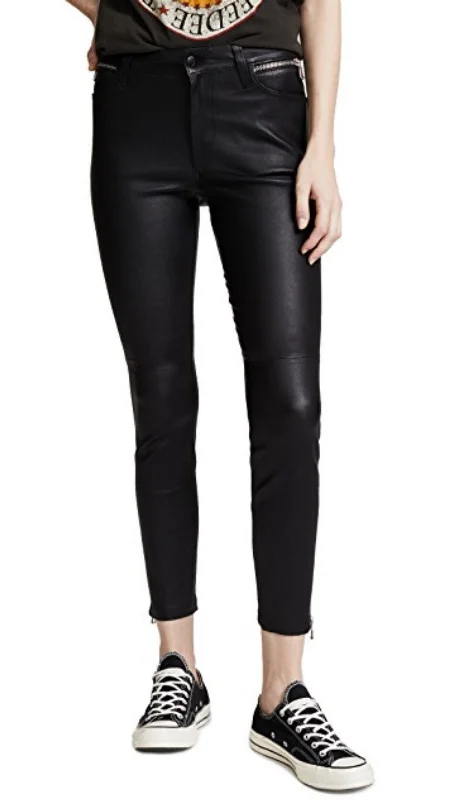 Koza Leathers Women's Real Lambskin Leather Capri Pant WP045