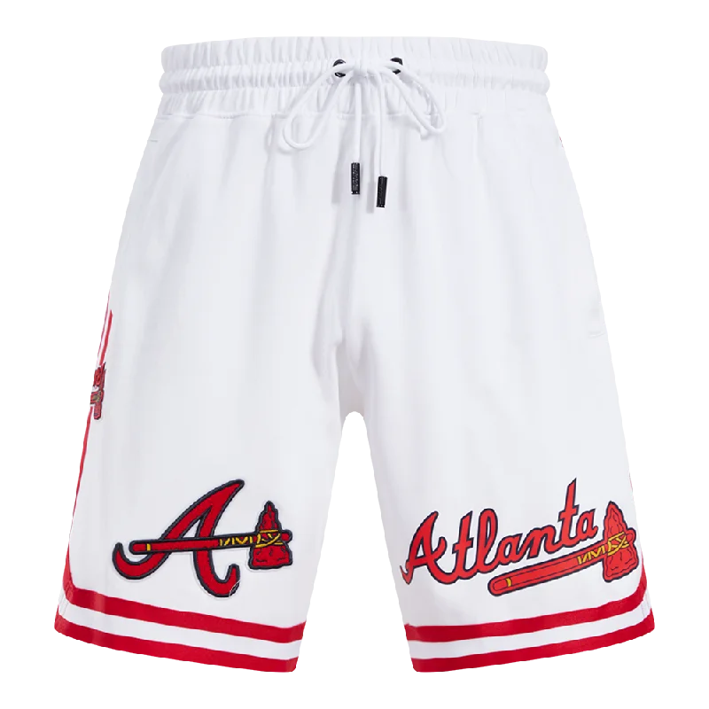 MLB ATLANTA BRAVES CLASSIC CHENILLE MEN'S SHORT (WHITE)