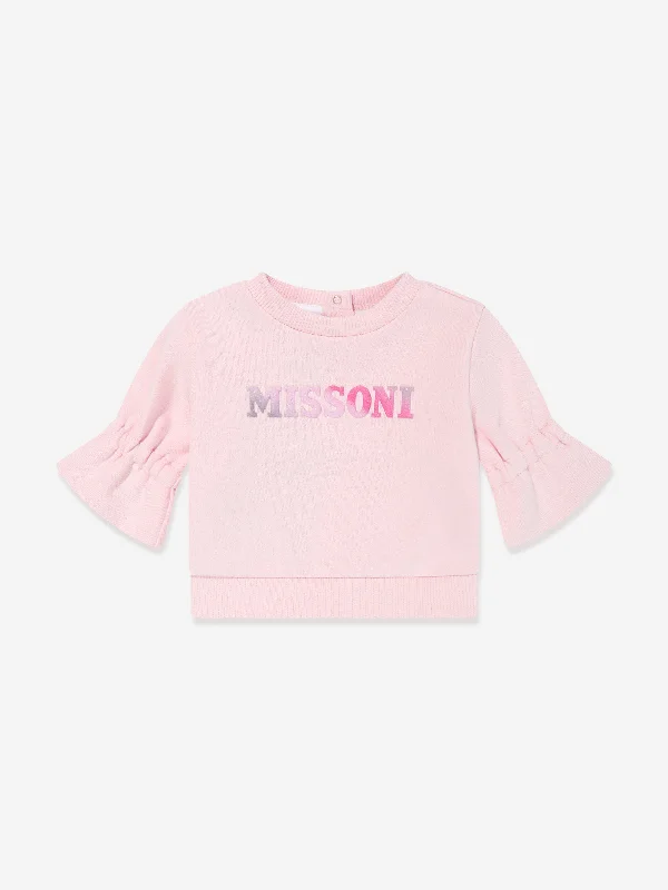 Missoni Baby Girls Logo Sweatshirt in Pink