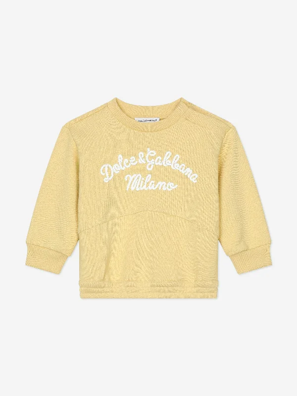 Dolce & Gabbana Baby Logo Sweatshirt in Yellow