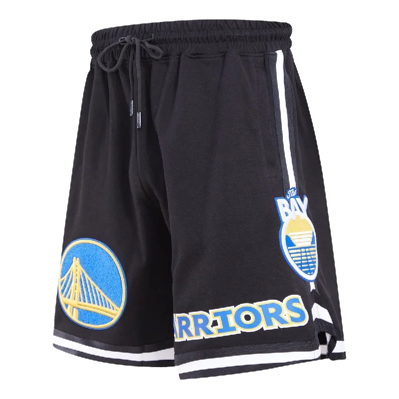 NBA GOLDEN STATE WARRIORS CLASSIC CHENILLE MEN'S SHORT (BLACK)