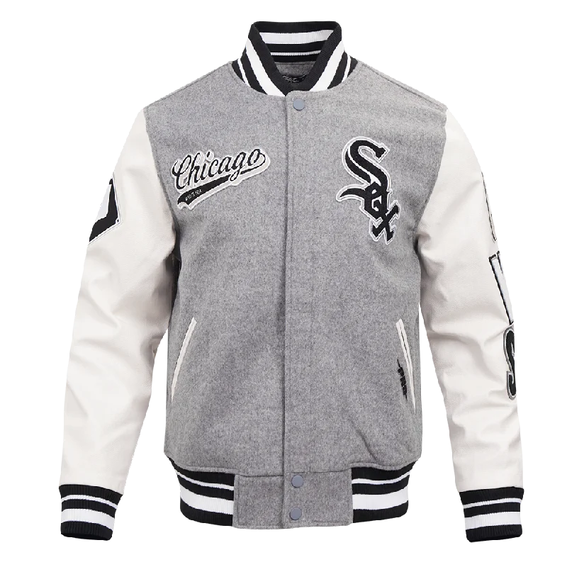 MLB CHICAGO WHITE SOX SCRIPT TAIL MEN'S RIB WOOL VARSITY (HEATHER GREY/WHITE/BLACK)