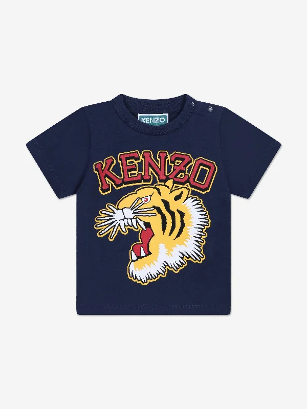 KENZO Baby Boys Tiger Logo T-Shirt in Navy