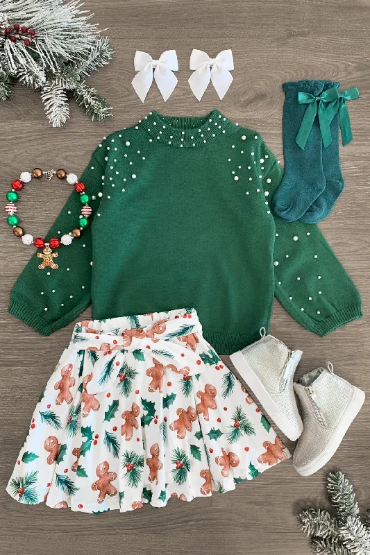 Holly Gingerbread Pearl Skirt Set