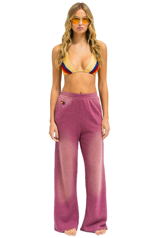 ESSENTIAL WIDE LEG POCKET SWEATPANTS - FADED BERRY