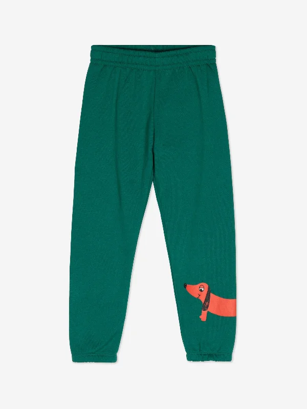 Mini Rodini Kids Dog Joggers in Green