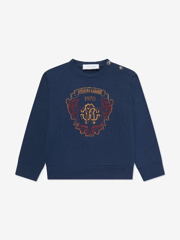 Roberto Cavalli Boys Logo Sweatshirt in Blue