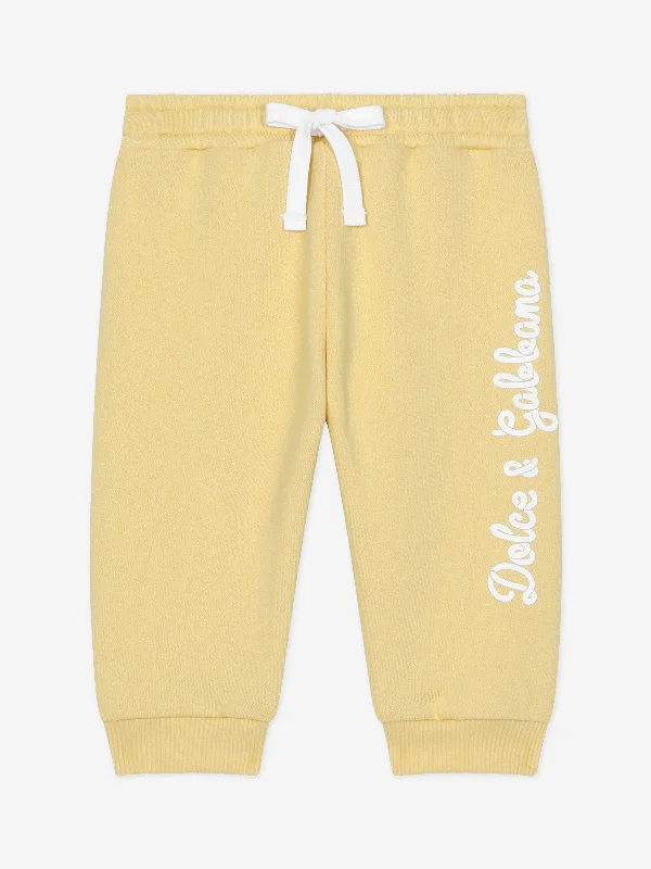 Dolce & Gabbana Baby Logo Joggers in Yellow