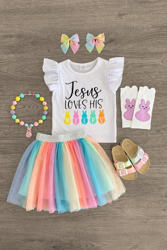 "Jesus Loves His Peeps" Tutu Skirt Set