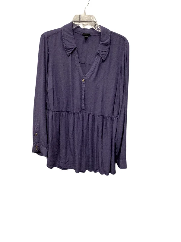 Top Long Sleeve By Torrid In Blue, Size: 1x