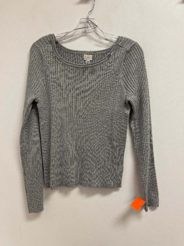 Top Long Sleeve By A New Day In Grey, Size: 2x