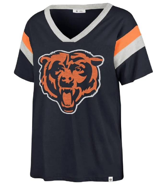 Women's '47 Navy Chicago Bears Phoenix V-Neck T-Shirt