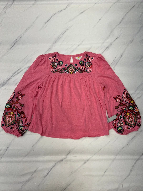 Top Long Sleeve By Boden In Pink, Size: 10