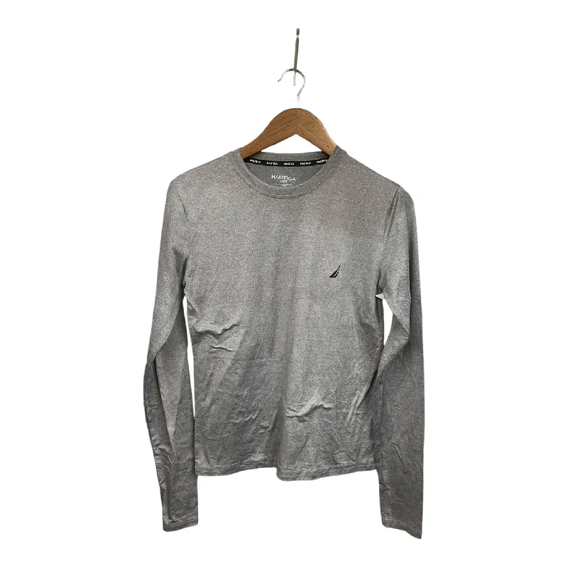 Athletic Top Long Sleeve Crewneck By Nautica In Grey, Size: L