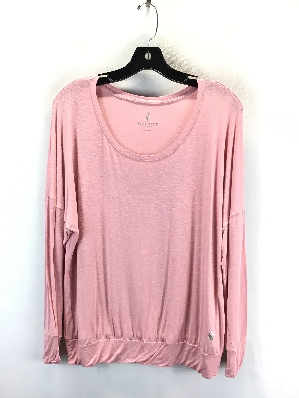 Top Long Sleeve Basic By Skechers In Pink, Size: L