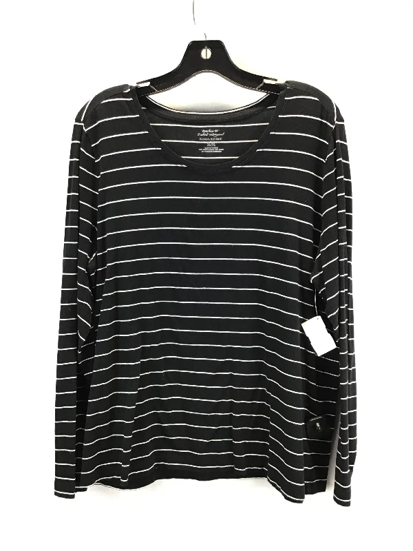 Top Long Sleeve Basic By Banana Republic O In Striped, Size: Xl