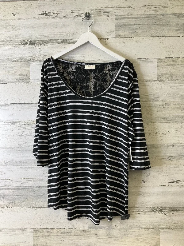 Top Long Sleeve By Bobbie Brooks In Black, Size: 3x