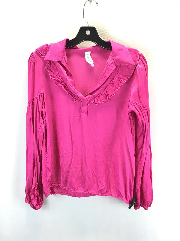 Top Long Sleeve By Amadi In Pink, Size: Xs