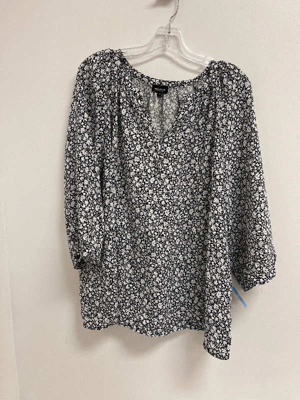 Top Long Sleeve By Jones And Co In Floral Print, Size: 1x