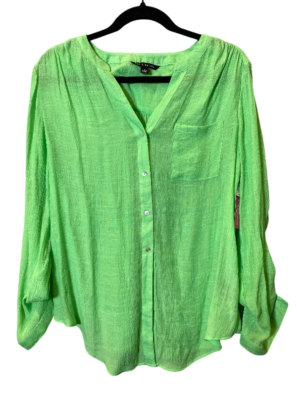 Top Long Sleeve By Zac And Rachel In Green, Size: L