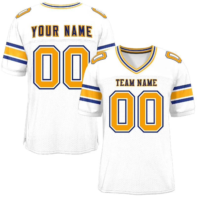 Custom White Personalized Classic Authentic Football Jersey